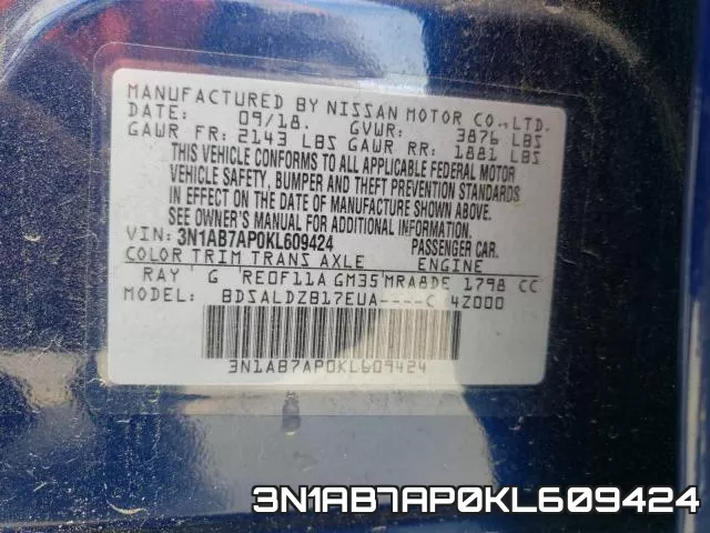 3N1AB7AP0KL609424 фото 2