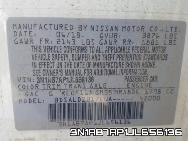 3N1AB7AP1JL656136 фото 2