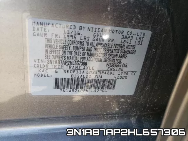 3N1AB7AP2HL657306 фото 2