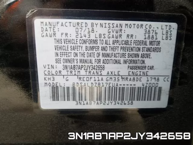 3N1AB7AP2JY342658 фото 2