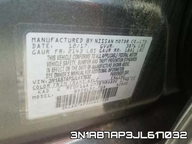 3N1AB7AP3JL617032 фото 2