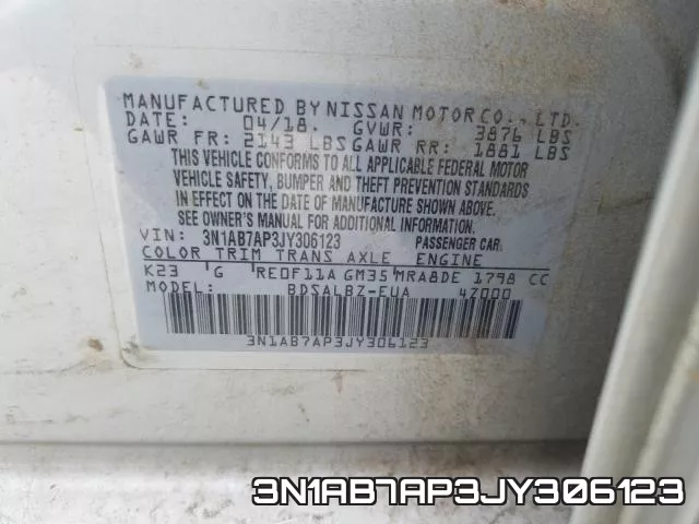 3N1AB7AP3JY306123 фото 2