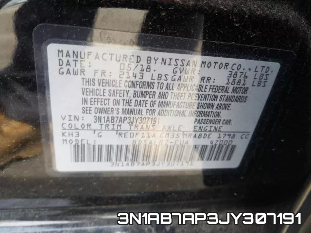 3N1AB7AP3JY307191 фото 2