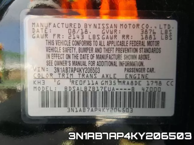 3N1AB7AP4KY206503 фото 2