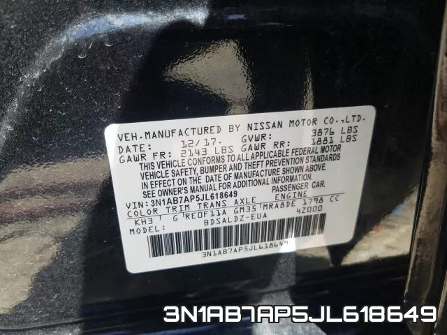 3N1AB7AP5JL618649 фото 2