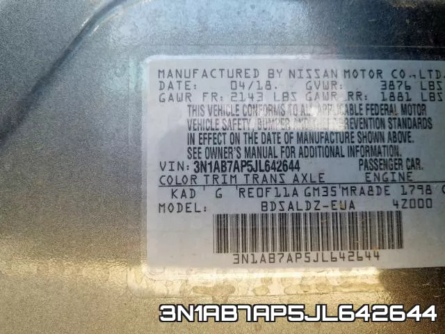 3N1AB7AP5JL642644 фото 2