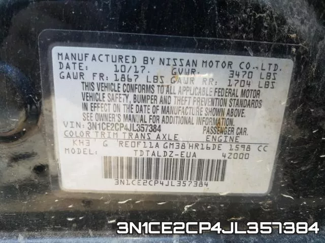 3N1CE2CP4JL357384 фото 2