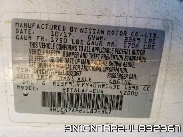 3N1CN7AP2JL832367 фото 2