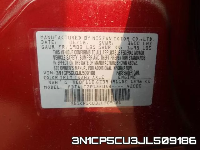 3N1CP5CU3JL509186 фото 2