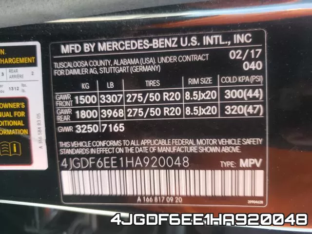 4JGDF6EE1HA920048 фото 2