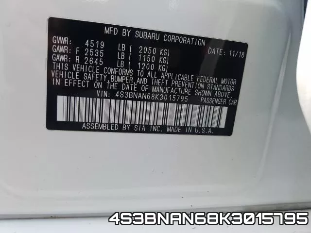 4S3BNAN68K3015795 фото 2
