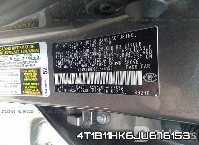 4T1B11HK6JU676153 фото 10