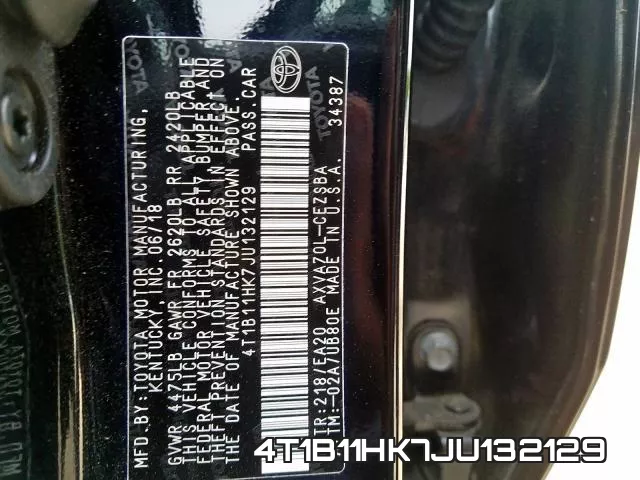 4T1B11HK7JU132129 фото 2