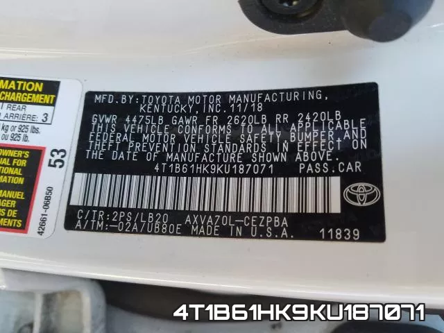 4T1B61HK9KU187071 фото 2