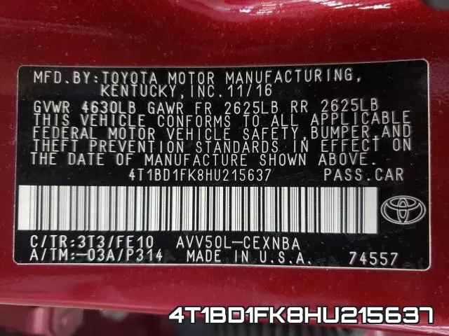 4T1BD1FK8HU215637 фото 2
