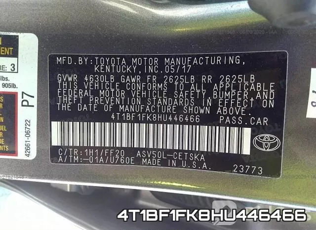 4T1BF1FK8HU446466 фото 10