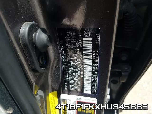4T1BF1FKXHU345669 фото 2