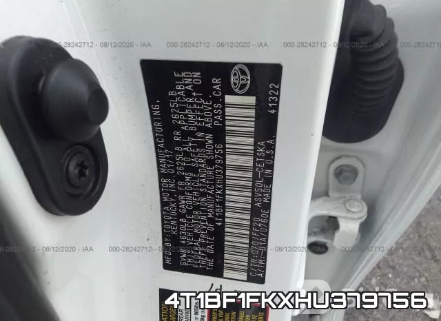 4T1BF1FKXHU379756 фото 10