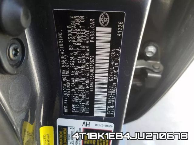 4T1BK1EB4JU270678 фото 2