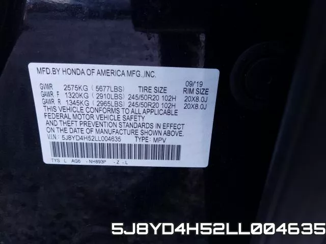 5J8YD4H52LL004635 фото 2