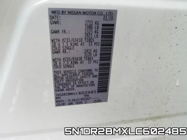 5N1DR2BMXLC602485 фото 2