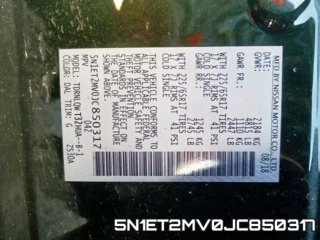 5N1ET2MV0JC850317 фото 2