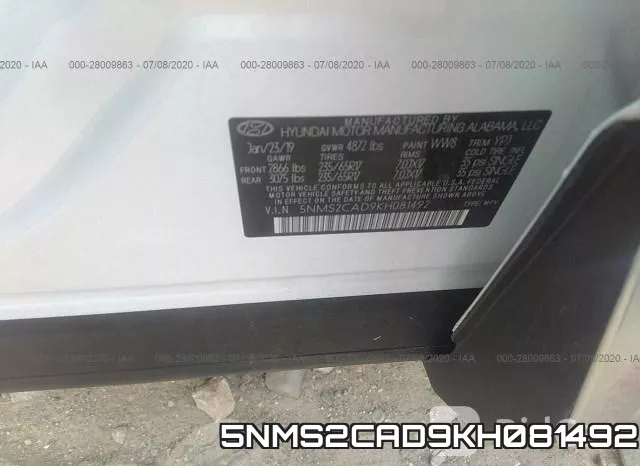 5NMS2CAD9KH081492 фото 10