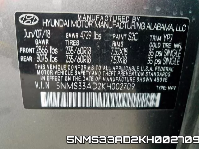 5NMS33AD2KH002709 фото 2