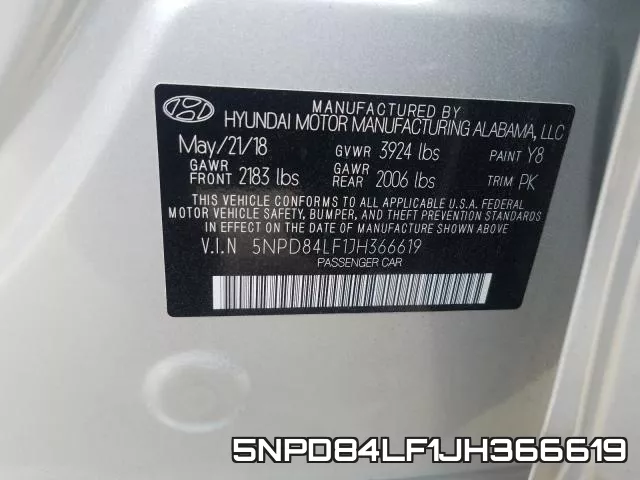 5NPD84LF1JH366619 фото 2