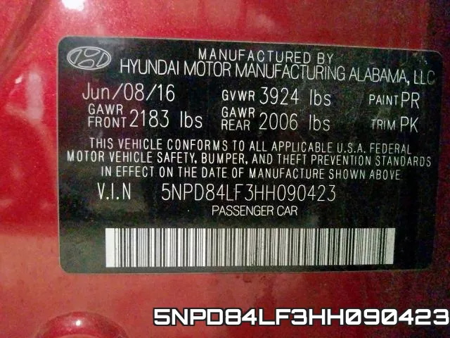 5NPD84LF3HH090423 фото 2