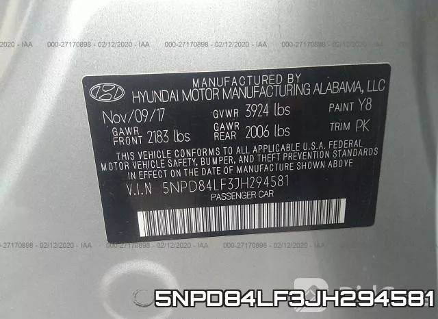 5NPD84LF3JH294581 фото 10