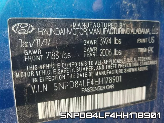 5NPD84LF4HH178901 фото 10