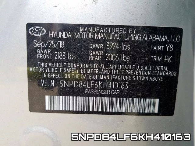 5NPD84LF6KH410163 фото 2