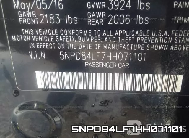 5NPD84LF7HH071101 фото 10