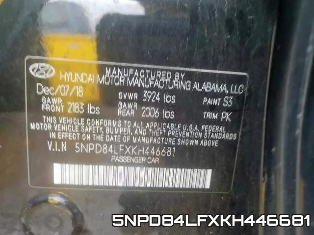 5NPD84LFXKH446681 фото 2