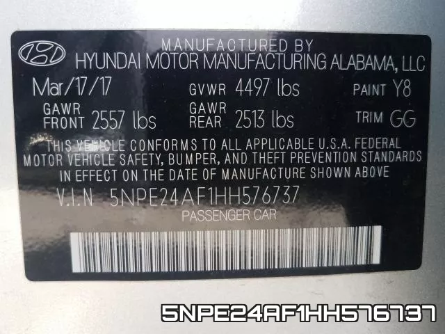 5NPE24AF1HH576737 фото 2