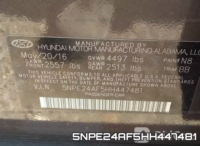 5NPE24AF5HH447481 фото 10