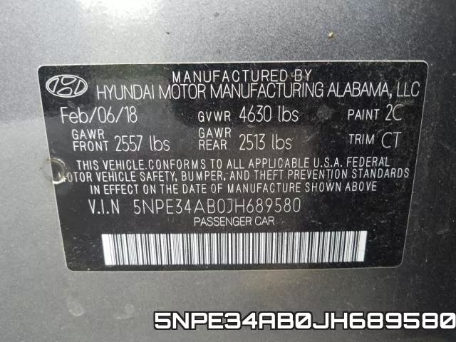 5NPE34AB0JH689580 фото 2