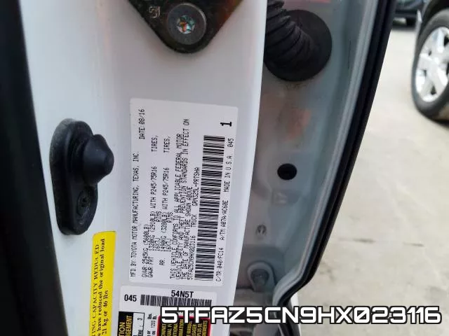 5TFAZ5CN9HX023116 фото 2