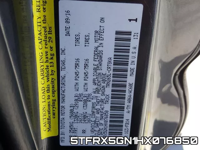 5TFRX5GN1HX076850 фото 2
