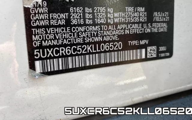5UXCR6C52KLL06520 фото 2