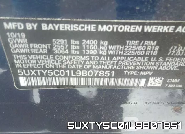 5UXTY5C01L9B07851 фото 10