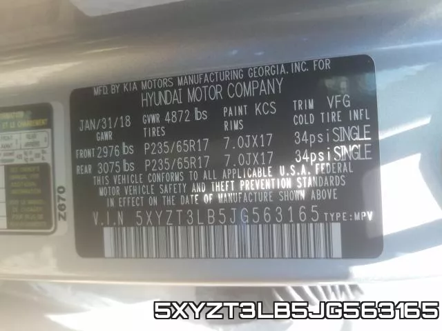 5XYZT3LB5JG563165 фото 2