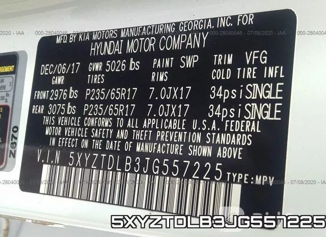 5XYZTDLB3JG557225 фото 10