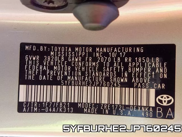 5YFBURHE2JP760245 фото 2