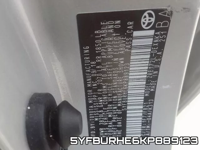 5YFBURHE6KP889123 фото 2