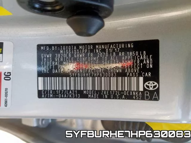 5YFBURHE7HP630083 фото 2