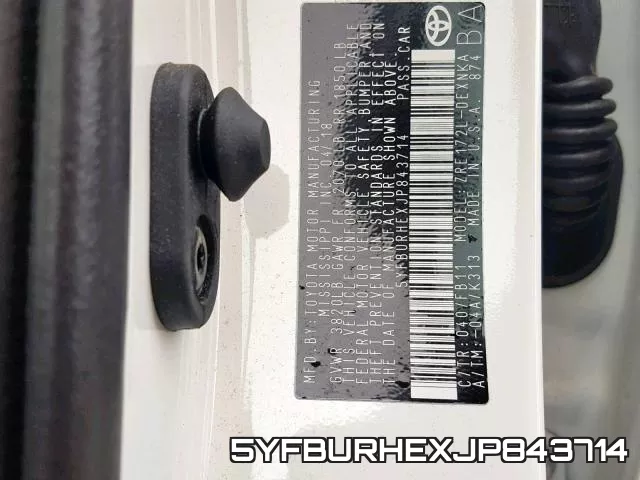 5YFBURHEXJP843714 фото 2