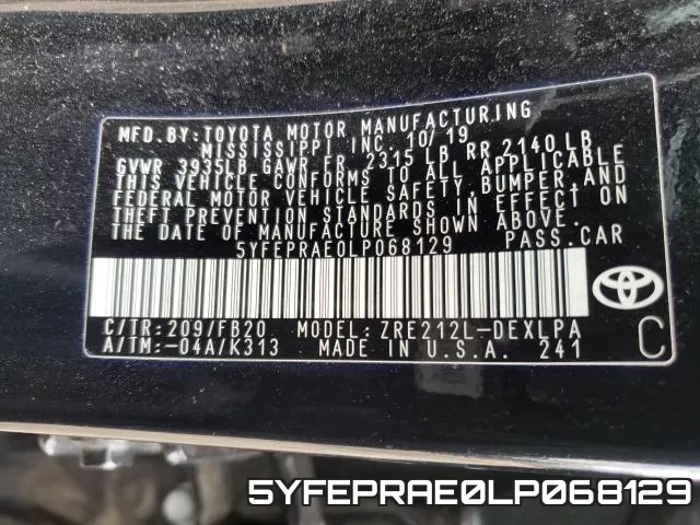 5YFEPRAE0LP068129 фото 2