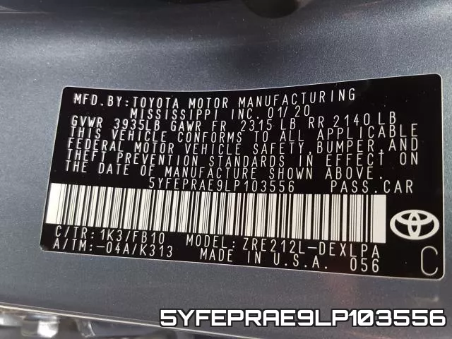 5YFEPRAE9LP103556 фото 2